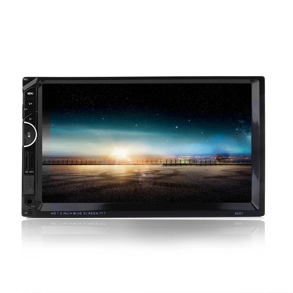 

8001 Newest Car Multimedia MP3 MP4 MP5 DVD Player+GPS Navigation 7" HD Bluetooth Radio Player Support RDS AM FM Rearview Camera