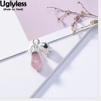 

Uglyless 100% Real Solid 925 Sterling Silver Handmade Lily of the Valley Pendants for Women Crystal Magnolia Necklaces NO Chains
