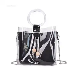 ISHOWTIENDA прозрачный ПВХ сумки на плечо для женщин карамельный цвет желе сумки кошелек сплошной цвет # T