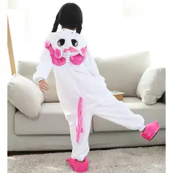 Зимняя пижама для девочек с единорогом, Детский комплект с единорогом, Kigurumi, Детская фланелевая одежда для сна с рисунком животных, для