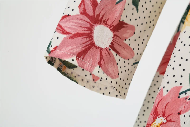 Kostlich Summer Newest Hepburn Vintage Dress Women Big Swing Dress Casual O-Neck Half Sleeve Patchwork Floral Print Dresses  (10)
