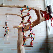 Смешная разноцветная птица деревянные детские игрушки попугай Качели Попугай стенд игрушки для домашних животных