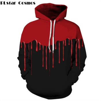 

PLstar Cosmos New Halloween clothing 3d Hooded Sweatshirt Print Drops of blood Thin Hoody Tracksuit Men/Women Hoodies