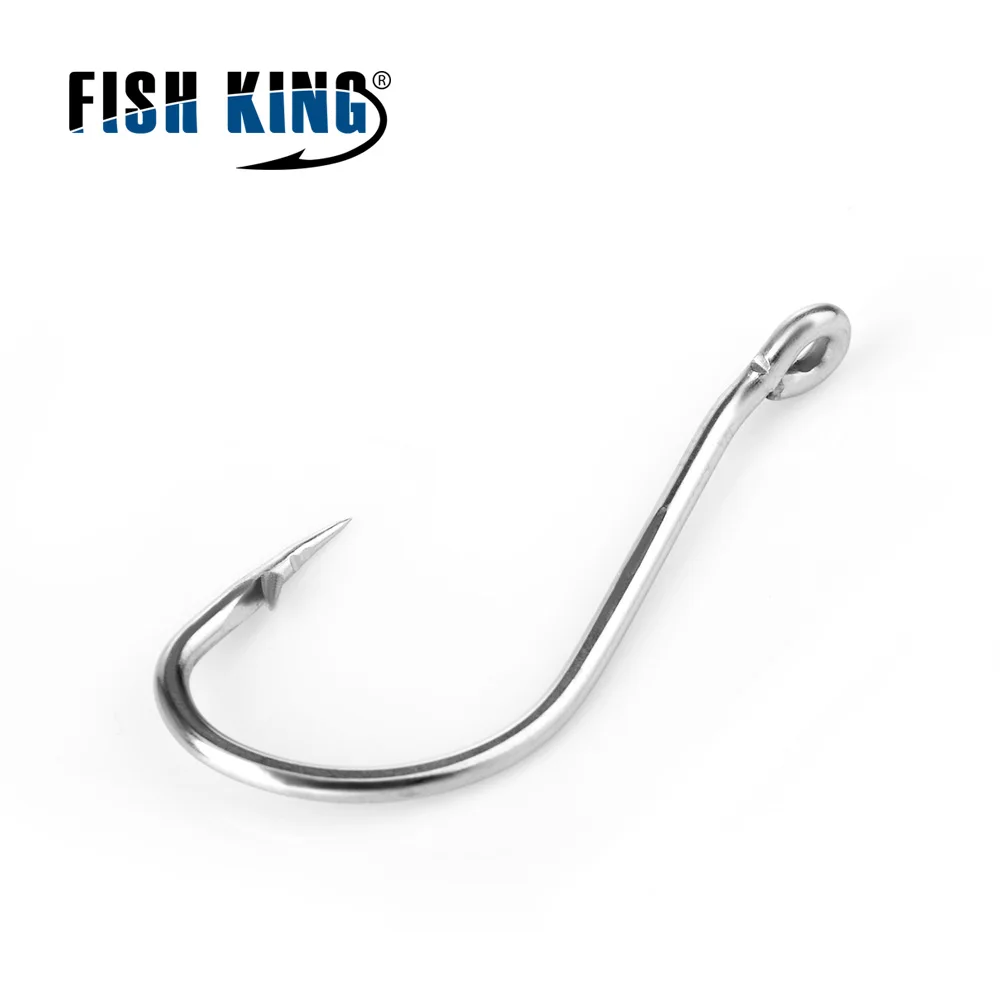 FISH KING нержавеющая сталь 5/0#-1/0#25 шт. 1#-5#50 шт. рыболовные мягкие крючки для Червяков широкий супер замок рыболовные крючки приманка рыболовные снасти