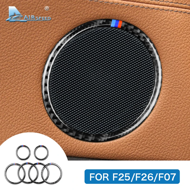 

Airspeed for BMW F25 X3 X4 F26 X4 BMW F26 F07 Sticker for BMW X3 F25 Carbon Fiber Interior Trim Stickers Car Door Speaker Ring
