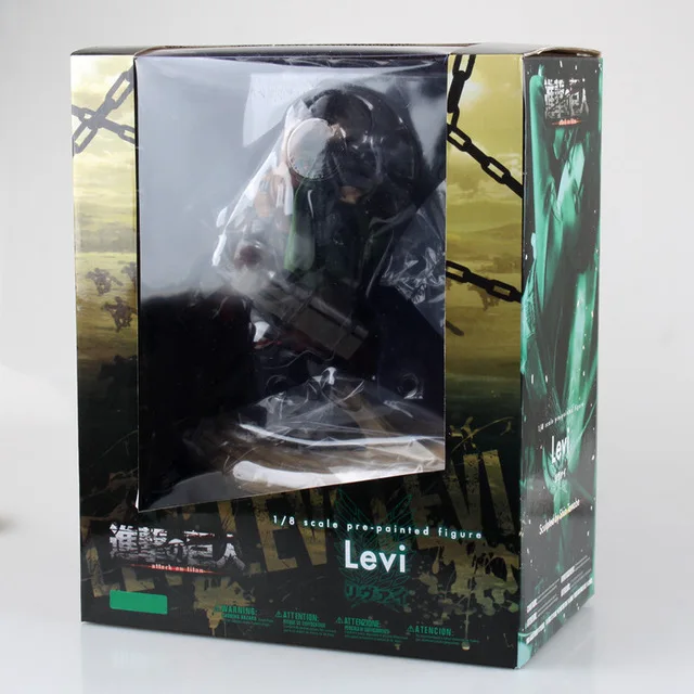 Атака на Титанов Леви Эрен мультфильм кукла ПВХ 25 см упакованная в коробку японская фигурка для ребенка Аниме Коллекция