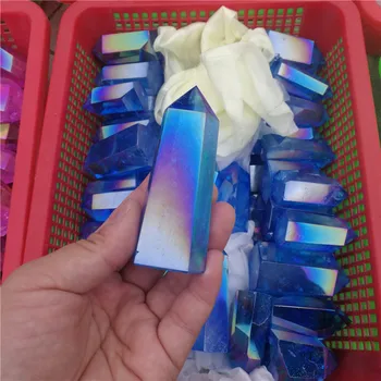 

Wholesale Blue Aura Bismuth Titanium Silicon Quartz Crystal Points