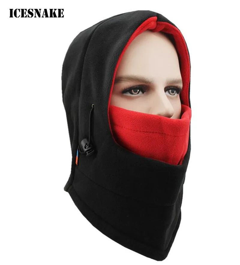 ICESNAKE Winter Warm Motorcycle Full Face Mask Windproof Thermal Fleece