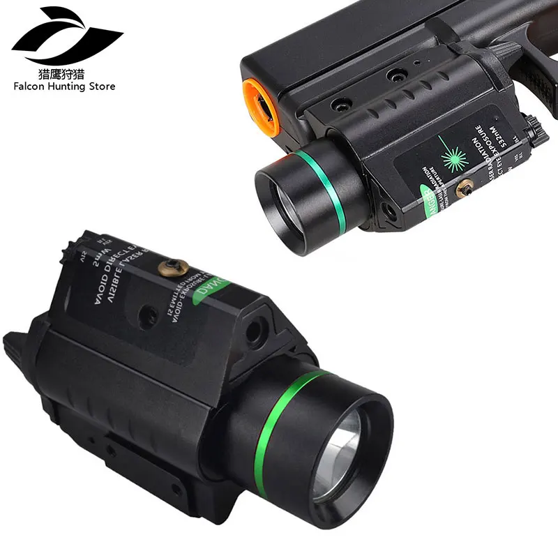 

New Type Pistol/Gun Handgun 2in1 Combo Tactical Hunting Mira Laser CREE Q5 LED Flashlight +Green Laser Sight