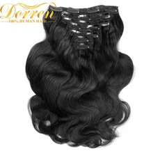 Doreen #1 #1b #2 #4 #8 200G Full Head Body Wave Machine Made Remy Clip In Human Hair Extensions 16-22 10pcs Brazilian Clip Ins