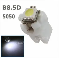 10x T5 светодиодный светильник B8.5D автомобилей Калибр 5050 1 SMD СВЕТОДИОДНЫЙ 1smd 1 светодиодный B8.5 Speedo панель управления лампа бокового света