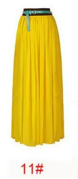 Розничная и, очень длинная однотонная шифоновая длинная юбка длиной до пола длиной от 80 до 120 см, 26 цветов на заказ, Женская длинная юбка макси - Цвет: 11