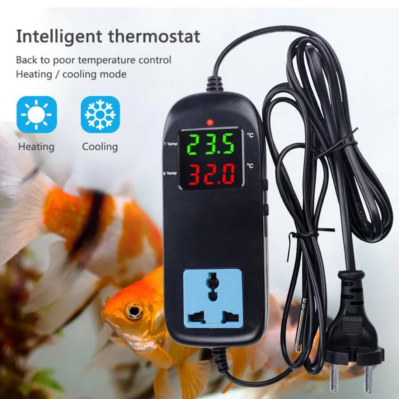 

Electronic thermostat LED digital temperature controller breeding thermocouple thermal regulator with socket thermostat