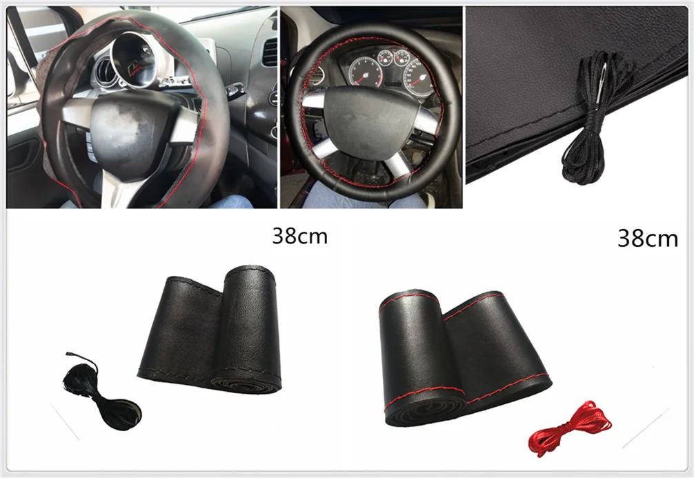 Кожа ручной работы размер 38 см для VW Volkswagen Golf 7 5 6 Passat B5 B6 B7 Polo CC|Чехлы на руль| |