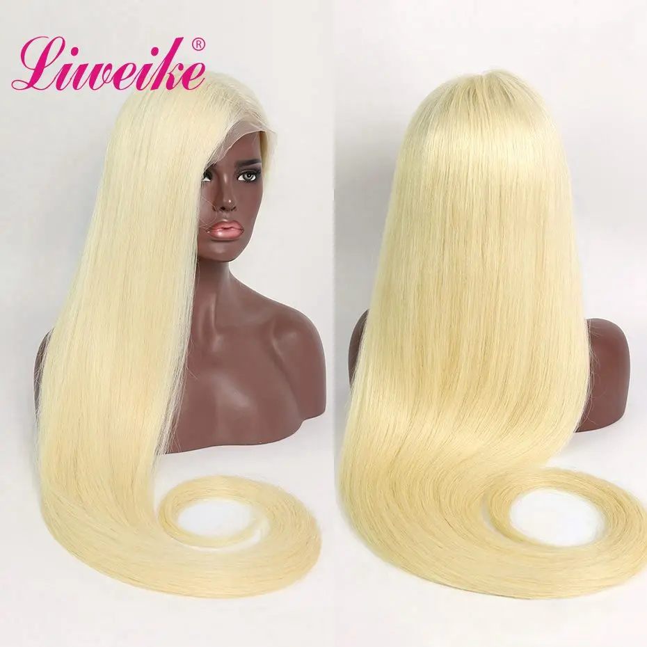 Парик Liweike из 613 светлых прямых человеческих волос на полной сетке парик Remy 150%