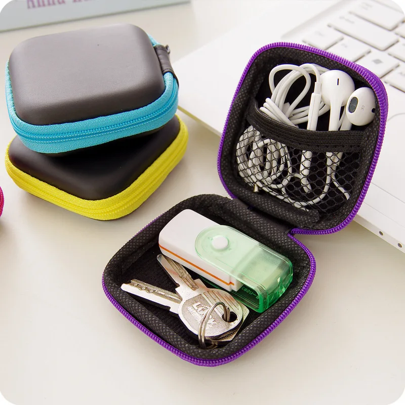 

Multi-function Mini Zippe Earphone Data Line Storage Bag Case Charger Memory Card Storage Box Portable Makeup Travel Container