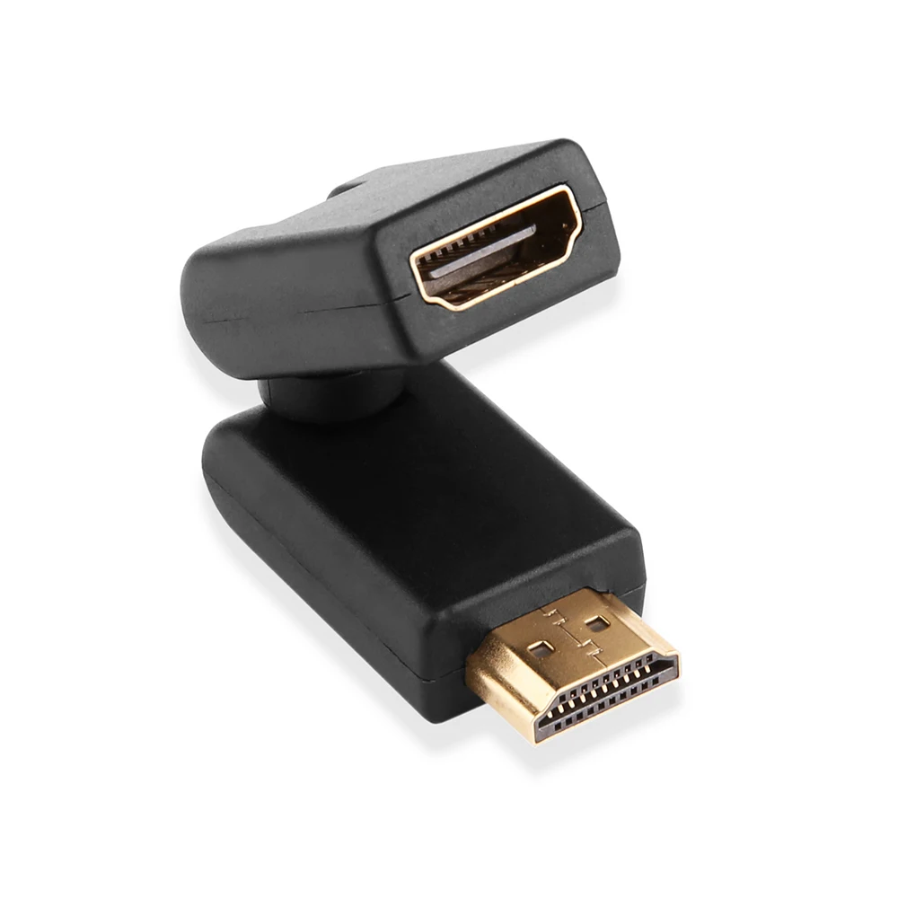 HDMI Мужской к HDMI Женский Кабель адаптер, преобразователь, удлинитель позолоченный 90 180 360 градусов угол для 1080P HDTV HDMI адаптер