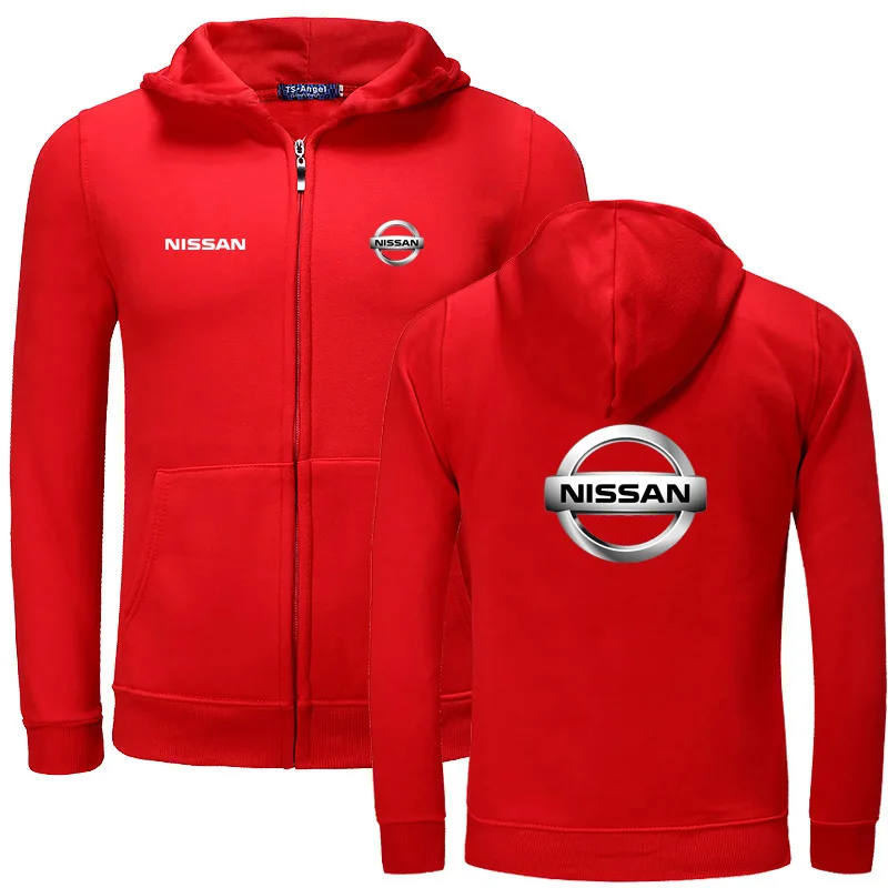 

Nissan logo zipper Sweatshirts Long Sleeve Zipper Hoodie cotton zipper Sweatshirt Jacket