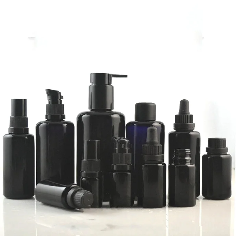 

5ml Glass Dropper Bottle 10ml Black Purple Crystal Essential Oil Bottle 15ml Cosmtic Containers Bottle 20ml Refillable Toner Pot