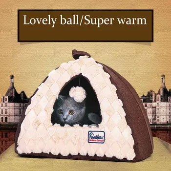 

Winter warm Soft cave cat puppy bed washable small dog cat kitten pet fleece House kennel nest dog sofa bed cat castle tent bed