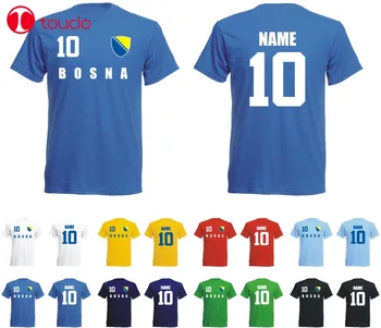 

Double Side Bosnien 2019 Kinder T-Shirt Trikot Look Fubball + Inkl. Druck Name +Nr Footballer Soccers Tee Shirt Hoodies