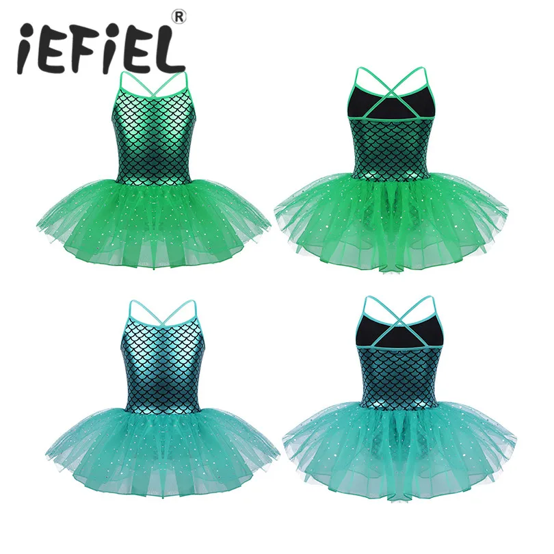 Блестки пайетки Русалка балетное платье для девочек платья Костюмы для танцев и балета гимнастика трико дети балерина платье