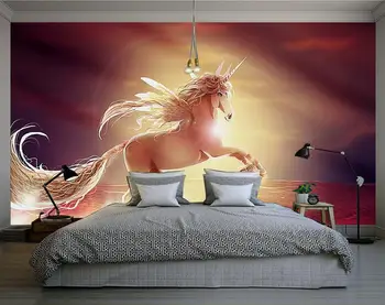 

3d wallpaper custom mural non-woven wall sticker 3d Oil painting pink pegasus murals painting photo 3d wall murals wallpaper