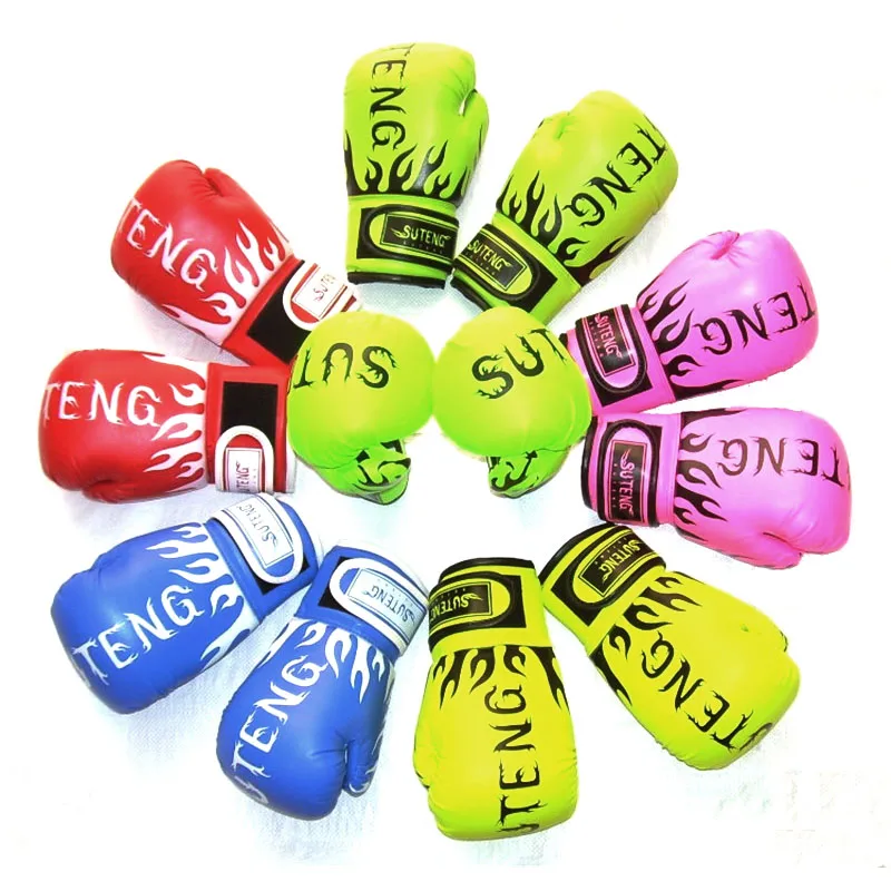 

2017 NEW SUTENG Kid's Boxing Gloves kickboxing leather gloves Set MMA Fighting boxing training 6 colors