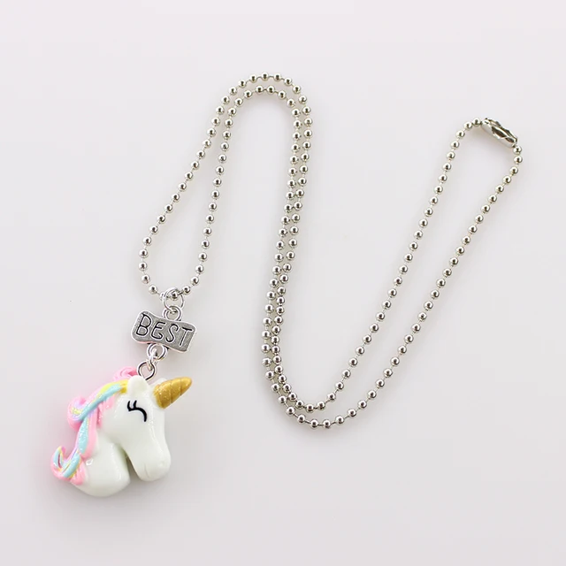 2Pcs/Set Unicorn Pendant Necklaces Chain For Children Unilovers