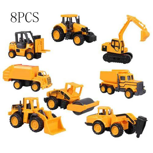 

8Pcs/Set Mini Alloy Engineering Car Model Tractor Toy Dump Truck Model Classic Toy Vehicles Mini Gift For Boys