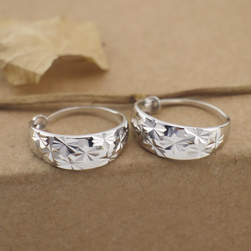 

925 Sterling Silver Bling Huggie Hoop Earrings Women Jewelry A1286
