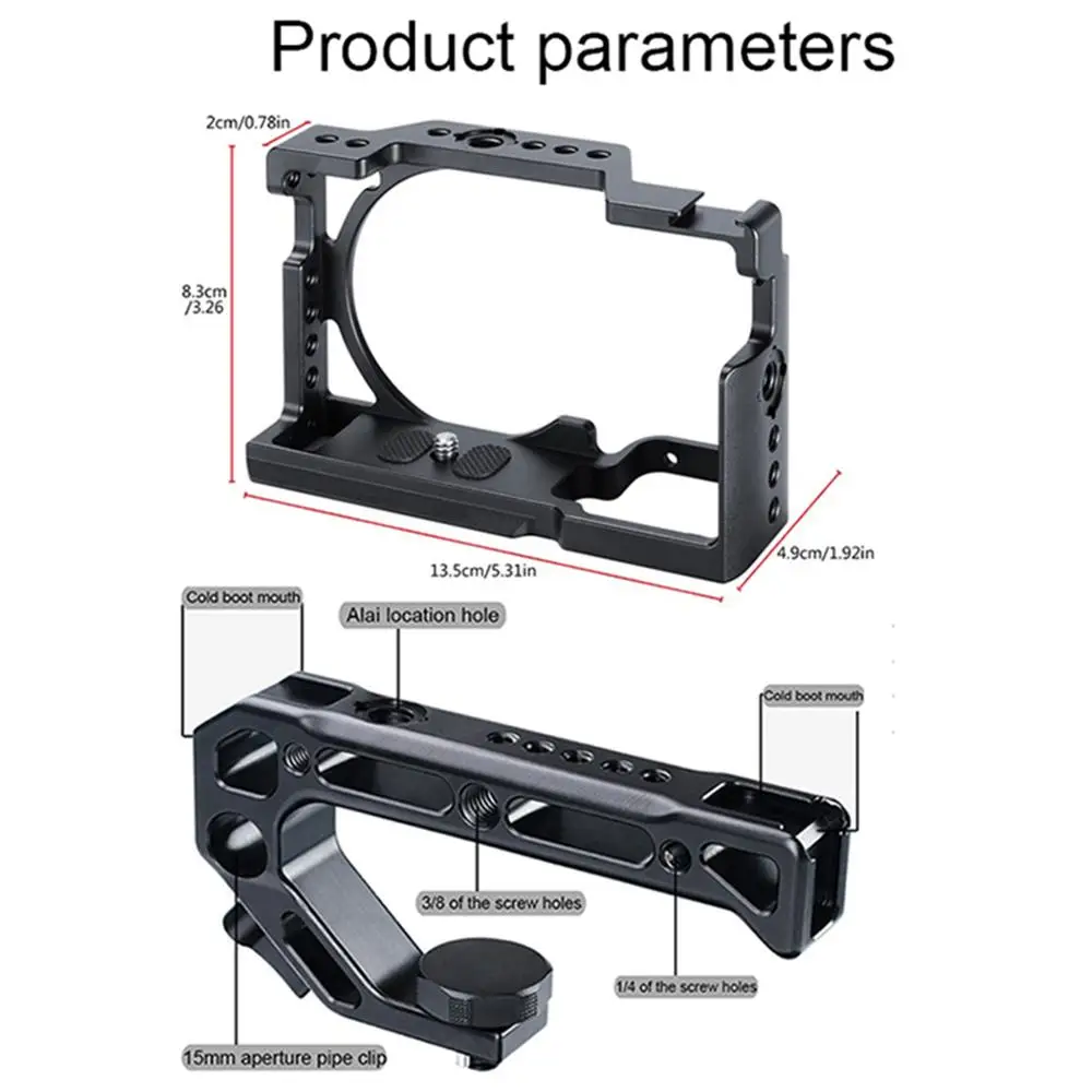UURig для sony A6400 камера клетка+ Камера Холодный башмак ручка комплект, с Arri определения местоположения винт вращающийся винт внешний монитор микрофон