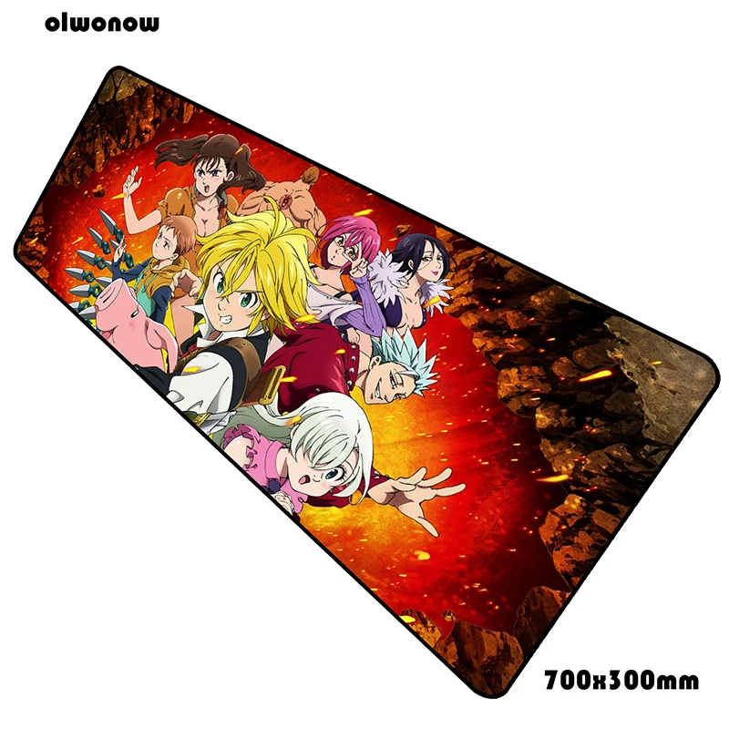 Size 700x300x2mm Nanatsu no taizai коврик для мыши, 70x30 см, игровой коврик для мыши, аниме, милый офисный коврик для ноутбука, Настольный коврик, xl, коврик для мыши, игры, pc gamer, коврики - Цвет: Size 700x300x2mm