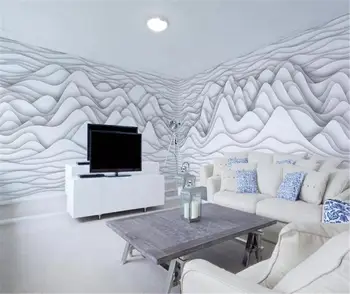 

Art abstract black and white mountain peaks line panorama full house background wall decoration simple wallpaper