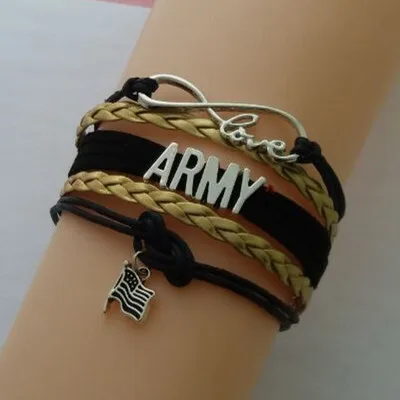 New Fashion Infinity Love American Presidential Election Army Any New Fashion Infinity Love American Presidential Election Army Any Color Custom Made Leather Bracelet Wrap Bracelets Bangles In Charm From
