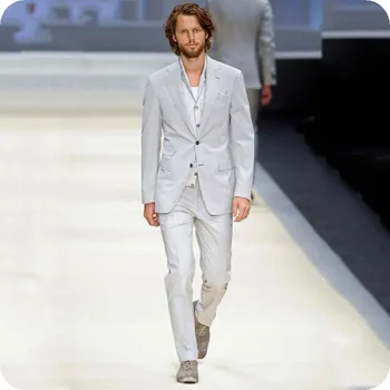 Cena Wykonane Na Zamówienie Szary Męskie Garnitury Groom Smokingi Groomsmen Garnitury Blazer 2 Sztuka Biznes Mężczyzna Nosić Kostium Homme Slim Fit Terno Masculino