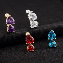 Сказочные Горячие большое сердце циркон и из медицинской стали, для пупка пирсинг 1,6*10 мм пупка пирсинг украшения для тела Nombril пирсинг 1 шт