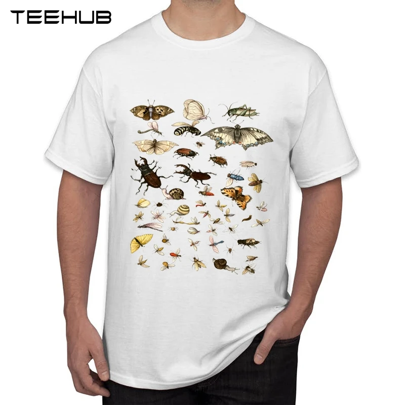 

TEEHUB Fashion Collection of Insects Print Men T-Shirt Hot Design Funny Mushroom T Shirt Short Sleeve Men Clothing Cool Tee