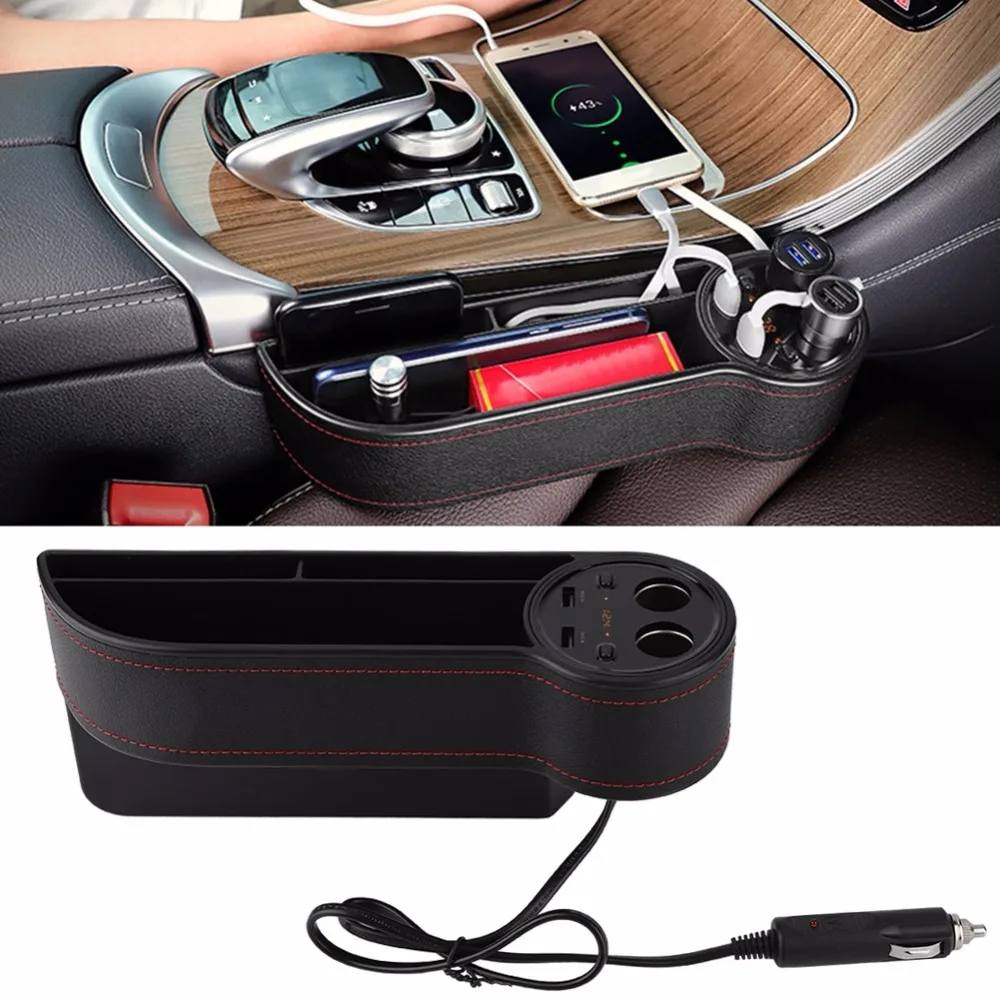 Многофункциональное автомобильное кресло Gap коробка для хранения USB разъем авто сиденья Crevice Органайзер C15 износостойкое покрытие предотвращает образование Анти-Царапины; Новое поступление