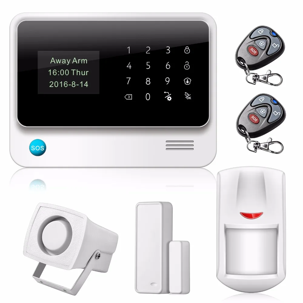 2017 G90B PLUS Wifi Home Alarm System Wireless  Security Alarm SMS Alert alarm system PIR Sensor White Sirens