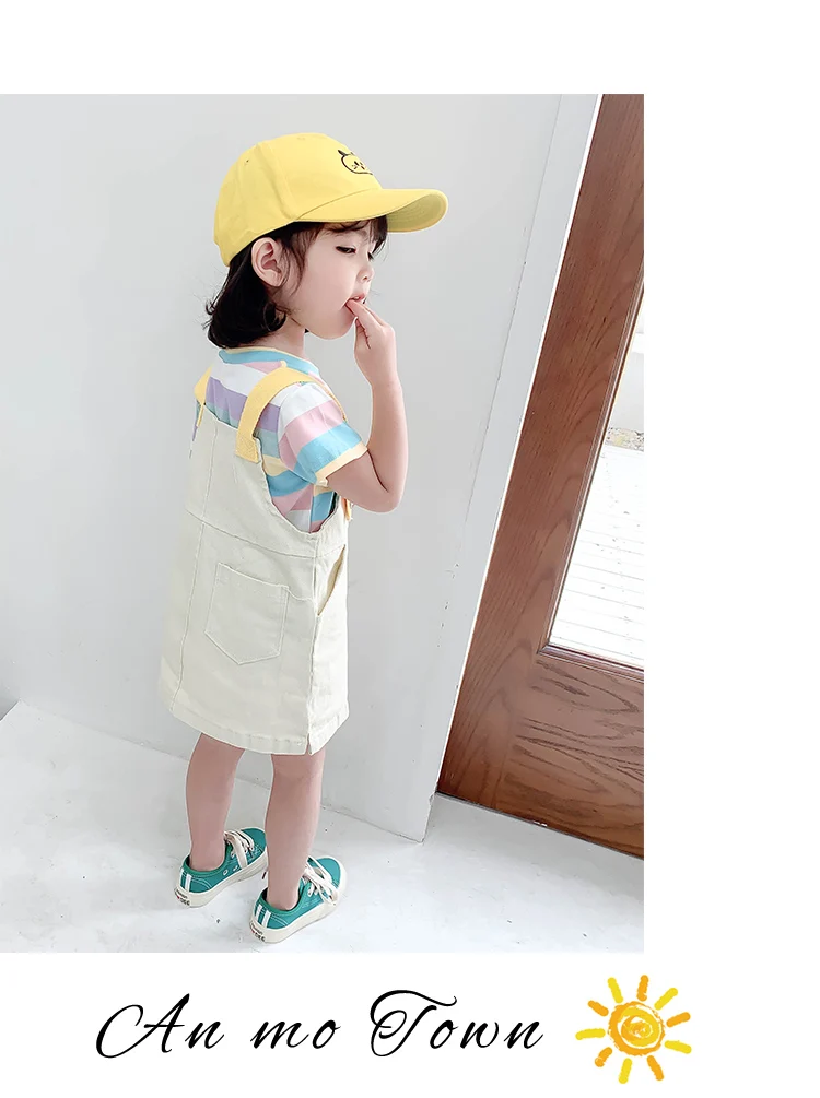 Rainbow strap dress For girls_04