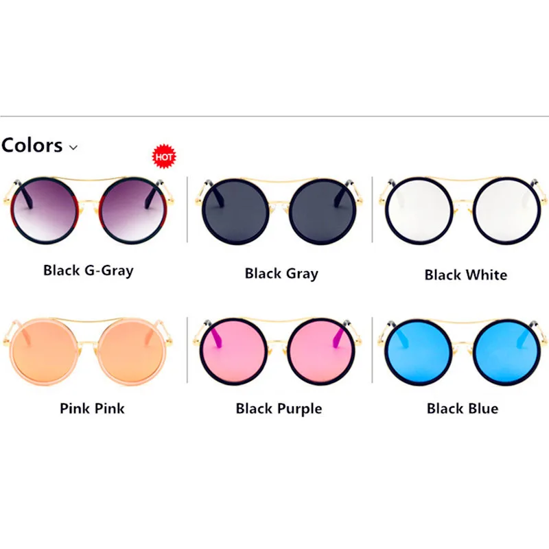 2019 Gothic Steampunk Round Metal Sunglasses Men Women Mirror Round Eye Sun Glasses Brand Designer Retro Vintage Oculos UV400