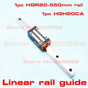 

linear guide 1pc x HGR20 -L550mm Rail + 1pcs x HGH20CA HGW20CA sliding block Carriages for CNC parts Router