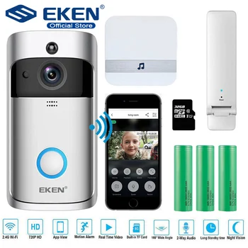 EKEN V5 Video Doorbell Smart Wireless WiFi Security Door Bell Visual Recording Home Monitor Night Vision Intercom door phone