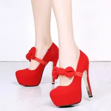 Femmes haute qualité rouge parti unique et nuit club haute talons femme mignon étanche plate-forme haute talon pompes dame mignon chaussures
