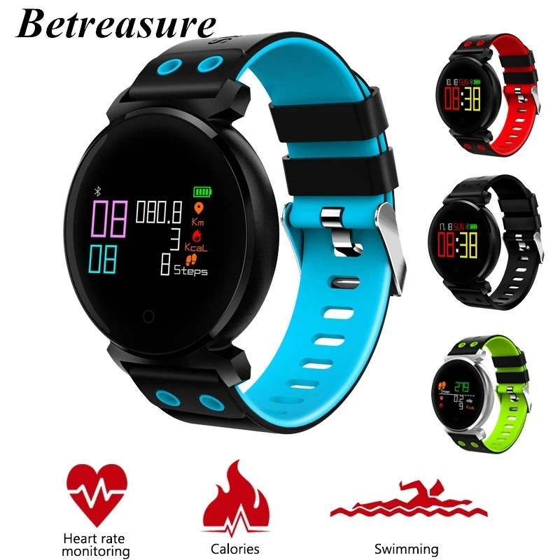 

Betreasure K2 Smart Watch Heart Rate Blood Pressure Monitor Color Screen Smartwatch IP68 Waterproof Fitness Wristband for Phone