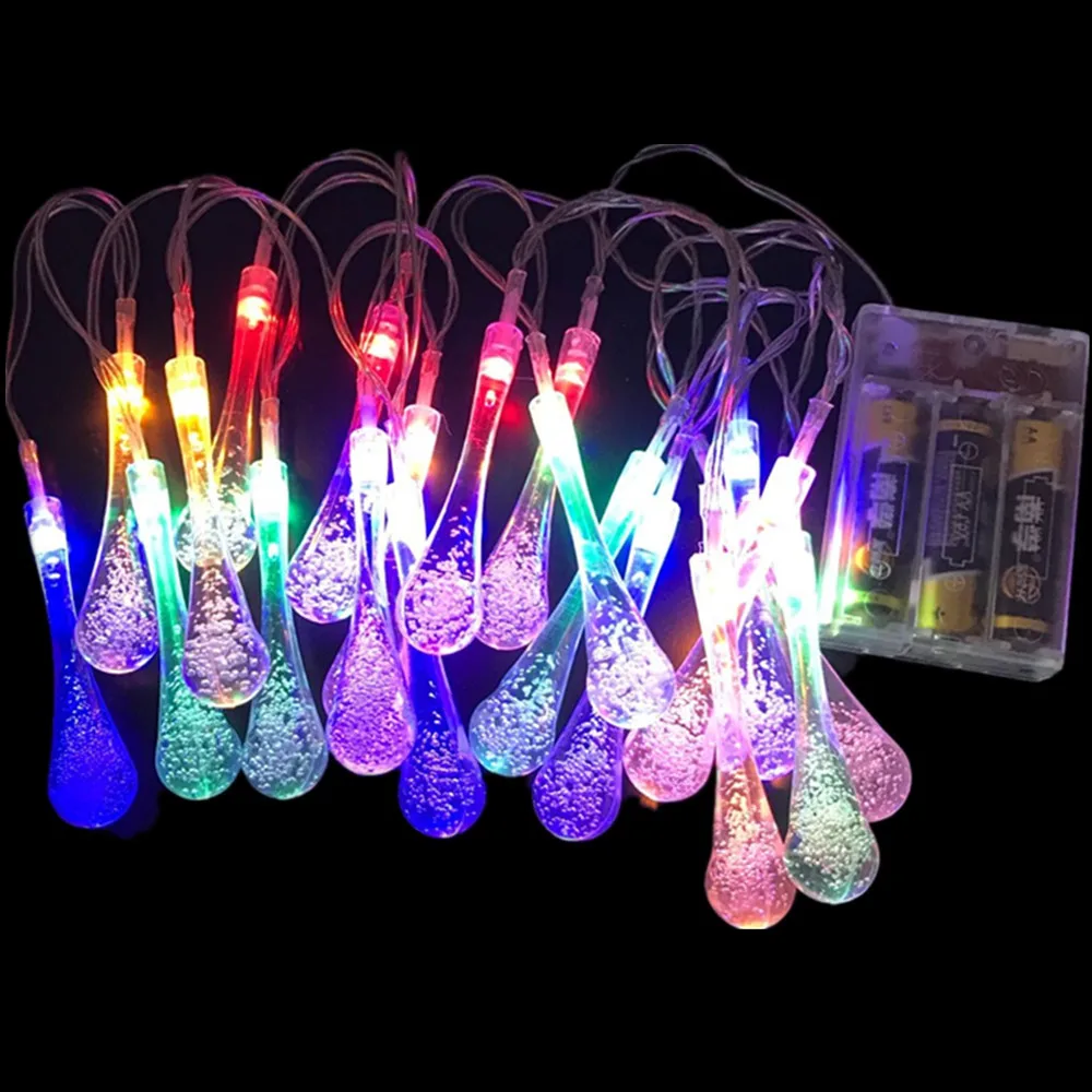 

2M luces led decoracion String Lights 20pcs Waterdrop Fairy String Garland For Wedding Christmas Party Festival Outdoor Lighting
