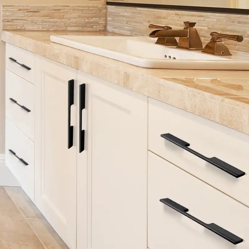 Aobt Modern Long Black Gold Cabinet Handles Wardrobe Kitchen