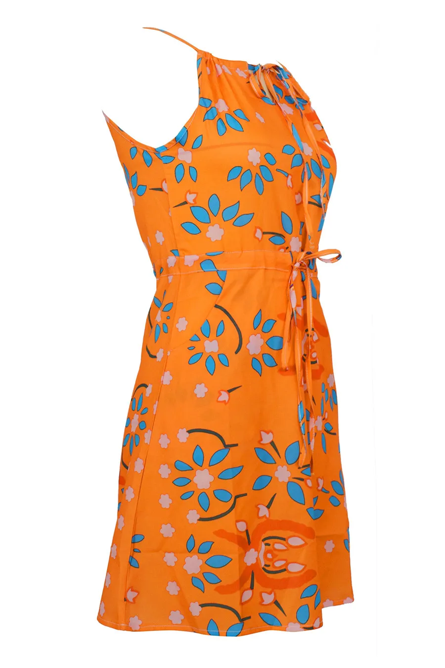 Gladiolus Chiffon Women Summer Dress Spaghetti Strap Floral Print Pocket Sexy Bohemian Beach Dress 2019 Short Ladies Dresses (18)