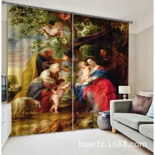 2017 Oil Painting Blackout font b Curtains b font Bedding Room Living Room Cortians Sunshade font